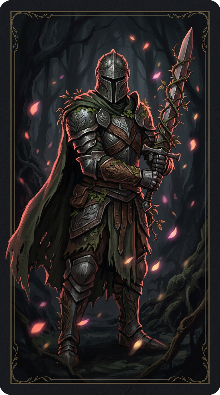 Sample illustrated card: Forest Knight